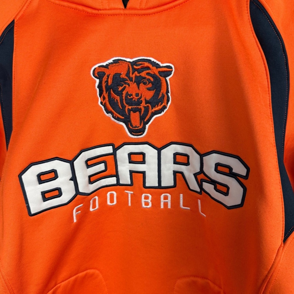 Chicago Bears NFL Youth Hoodie‎ Size M (10-12) Orange Football Sweatshirt - Picture 4 of 10